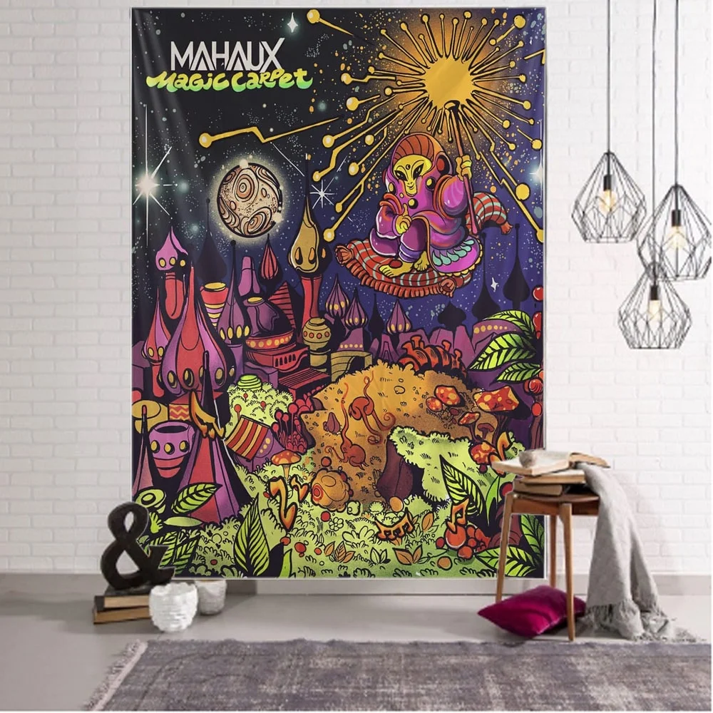 Nigikala Flower Mushroom Eye Tapestry Boho Art Bedroom Living Room Aesthetics Wall Hanging Tapestry Home Decor