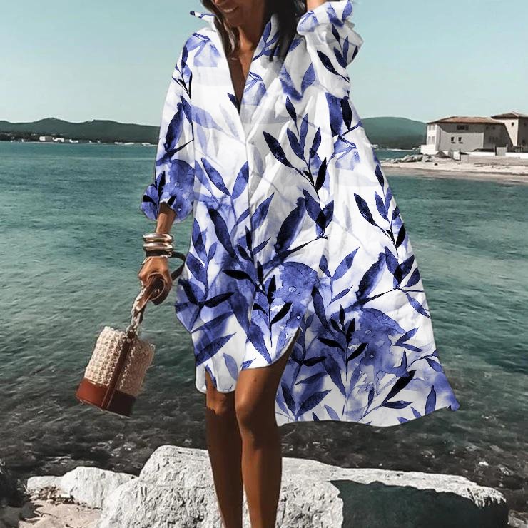 ⚡NEW SEASON⚡Bamboo Leaf Print Midi Dress