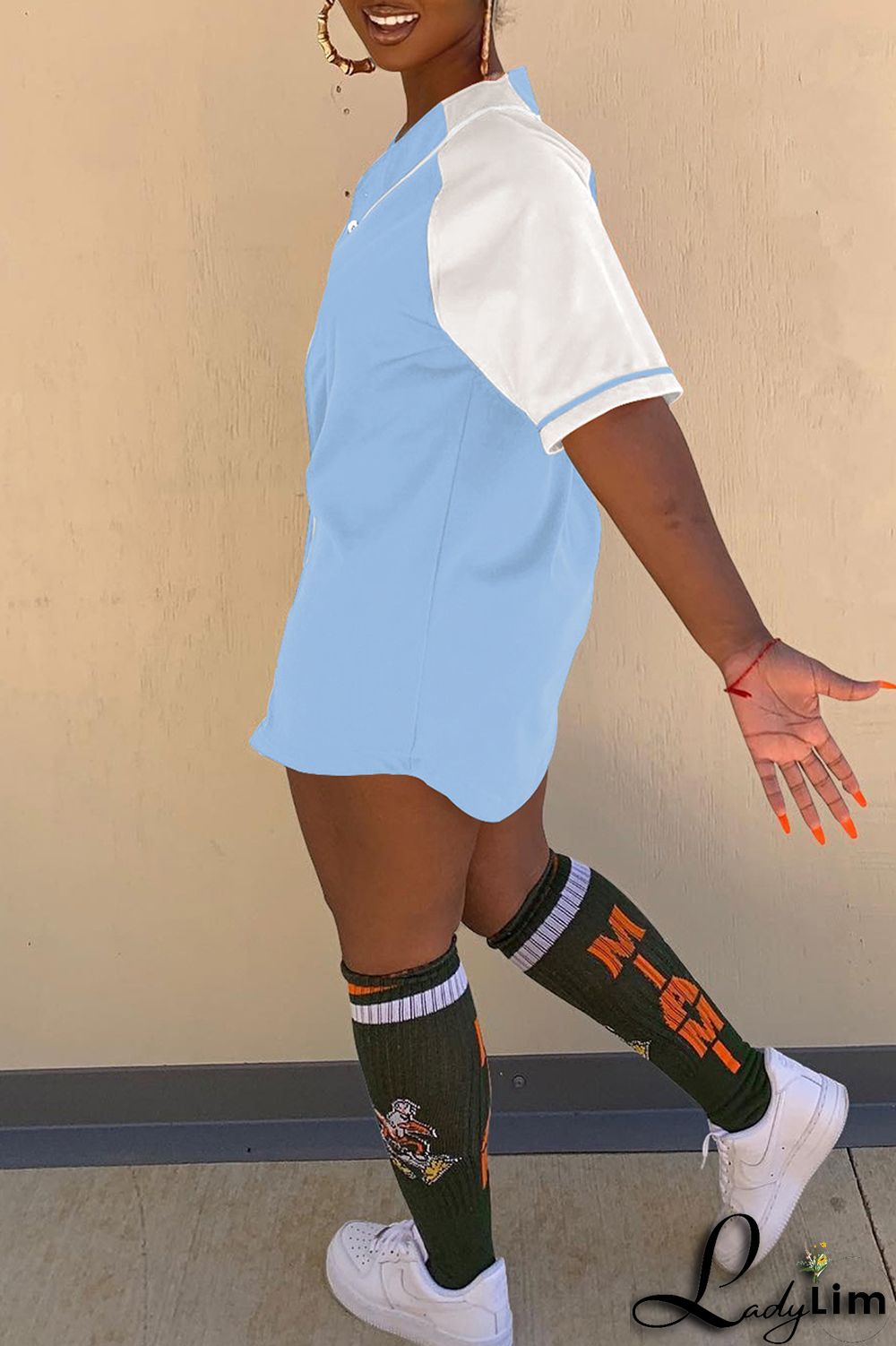 Black Fashion Casual Solid Split Joint V Neck Tops