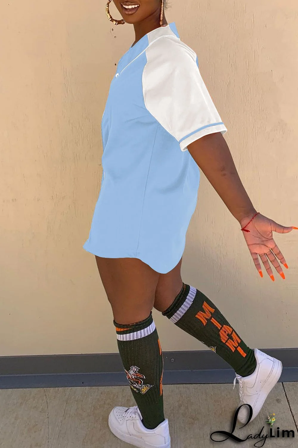 Black Fashion Casual Solid Split Joint V Neck Tops