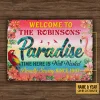 Beach Welcome To Paradise Custom Classic Metal Signs, Beach Gift, Beach Decorations