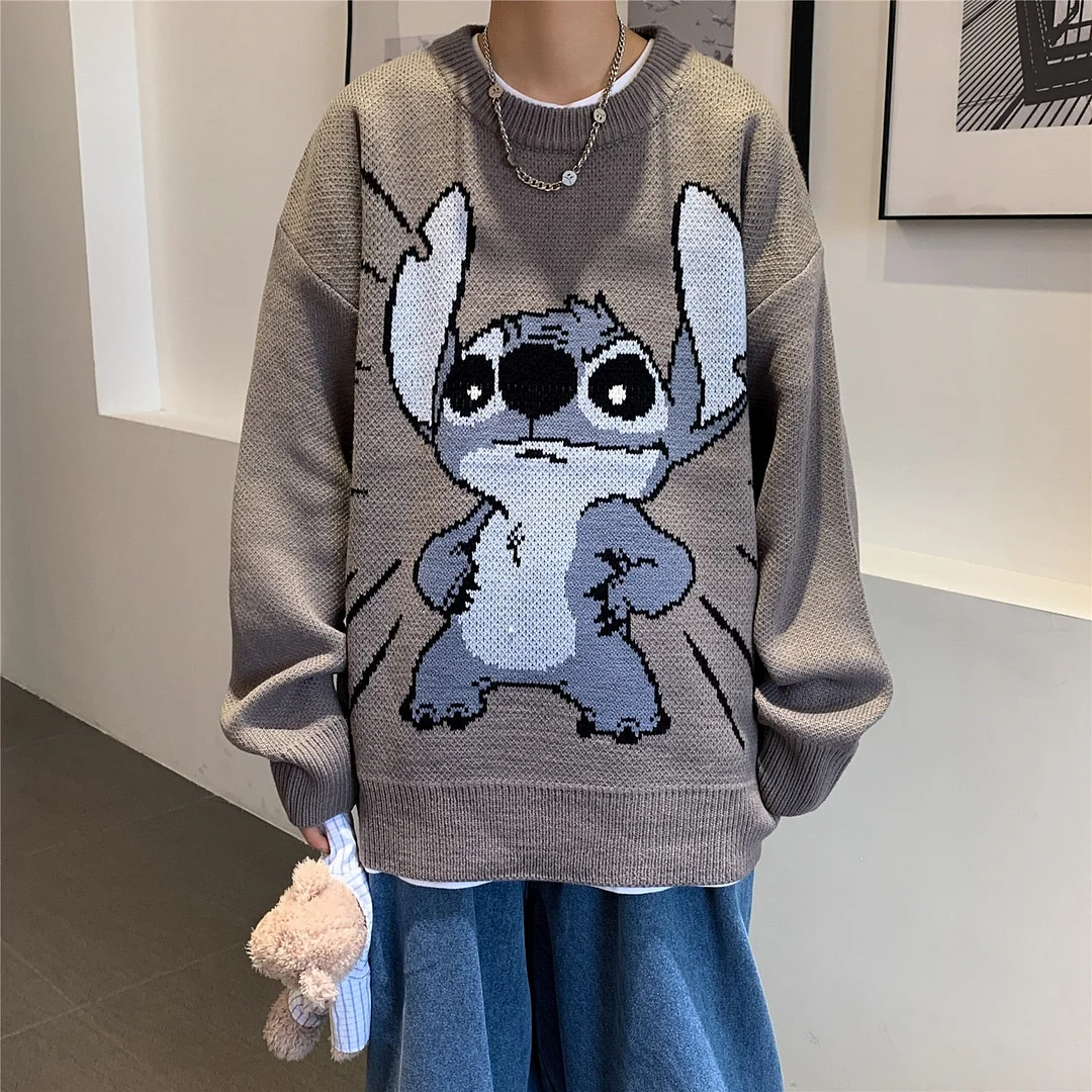 Pullovers Women Men Oversize Sweater Plus Size Warm Hip Pop Ulzzang BF Unisex Casual Striped Knit Young Girl Fashion Retro Daily