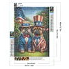 Diamond Painting -DIY Round Drill Independence Day Dogs