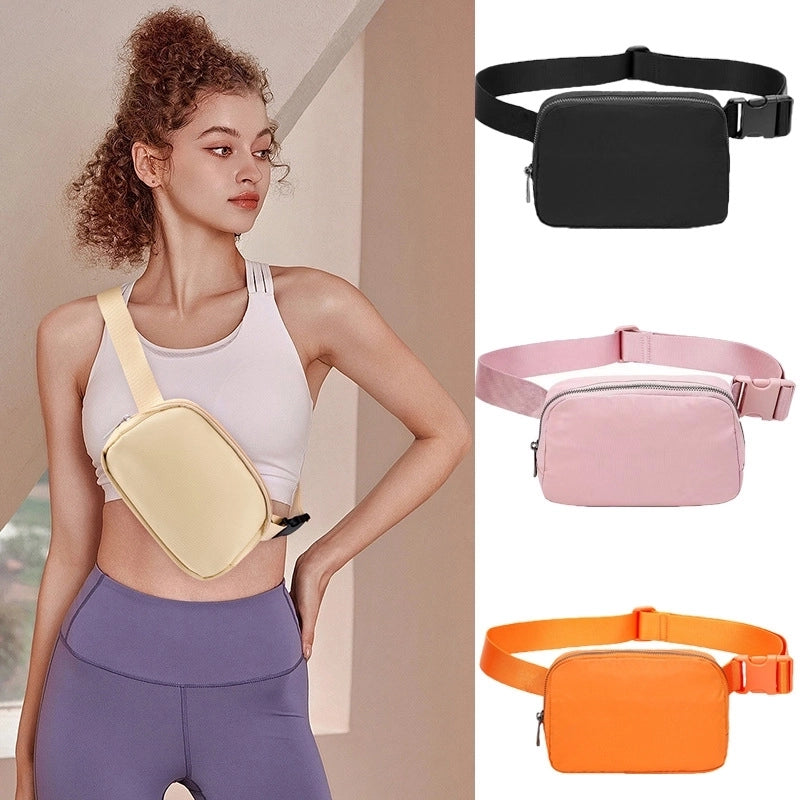 Unisex Small Polyester Solid Color Basic Classic Style Square Zipper Fanny Pack