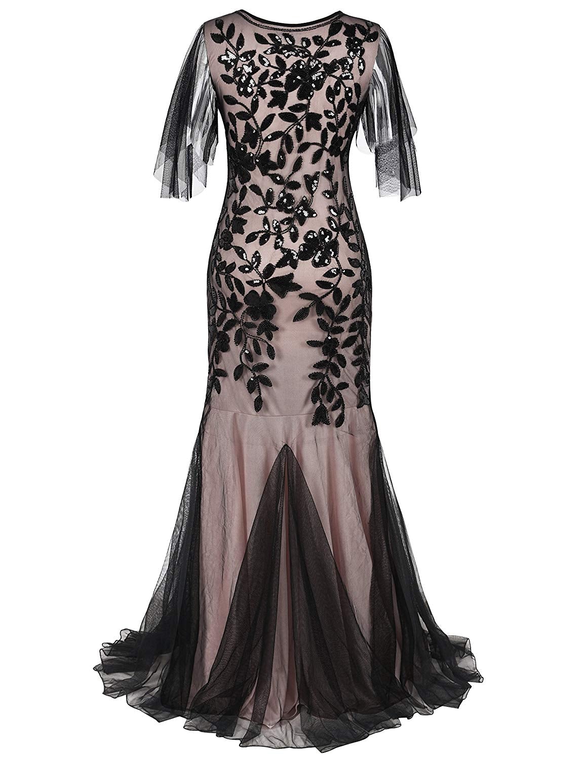 Women's Evening Dress 1920s Sequin Mermaid Hem Maxi Long Formal Ball Gown