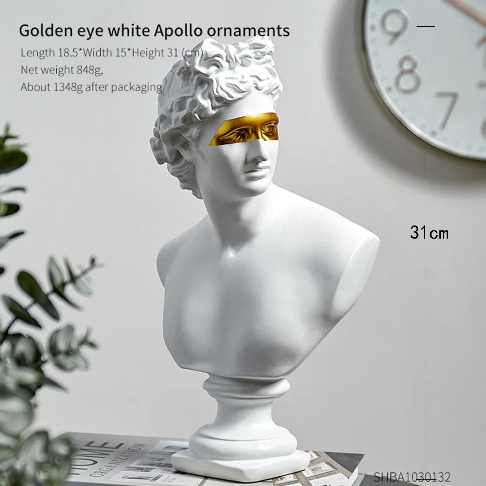 Creative Resin Figure Sculpture Black and White David Sculpture Statue Model Nordic Decoration Home Living Room Decoration