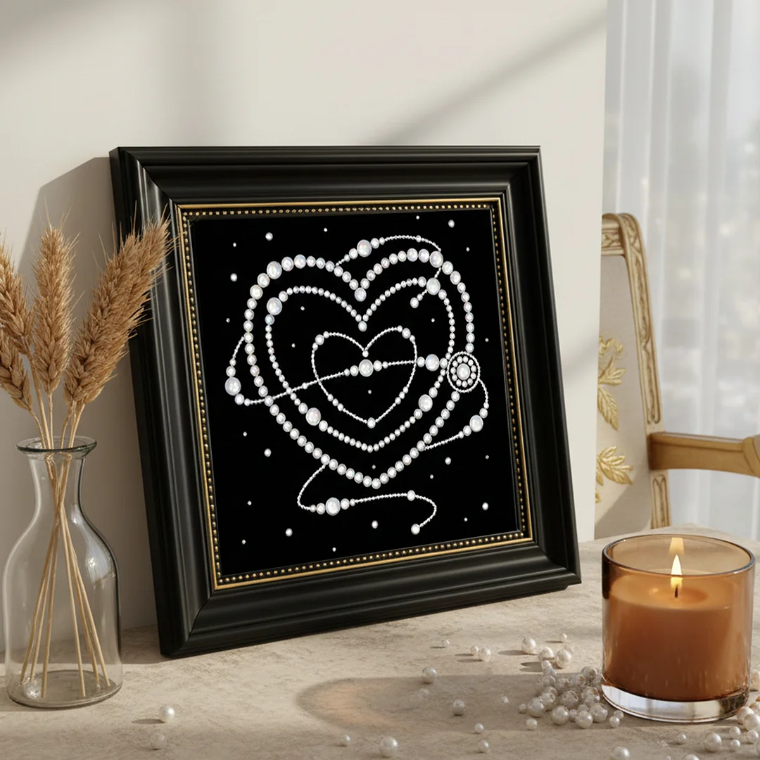 Love - DIY Pearl Diamond Art Kit With Frame 27*27cm