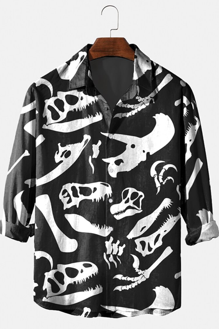 Men's Vintage Pattern Casual Long Sleeve Shirt