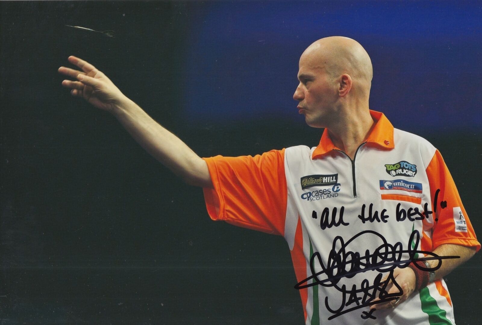 Jamie 'Jabba' Caven Hand Signed 12x8 Photo Poster painting Darts.