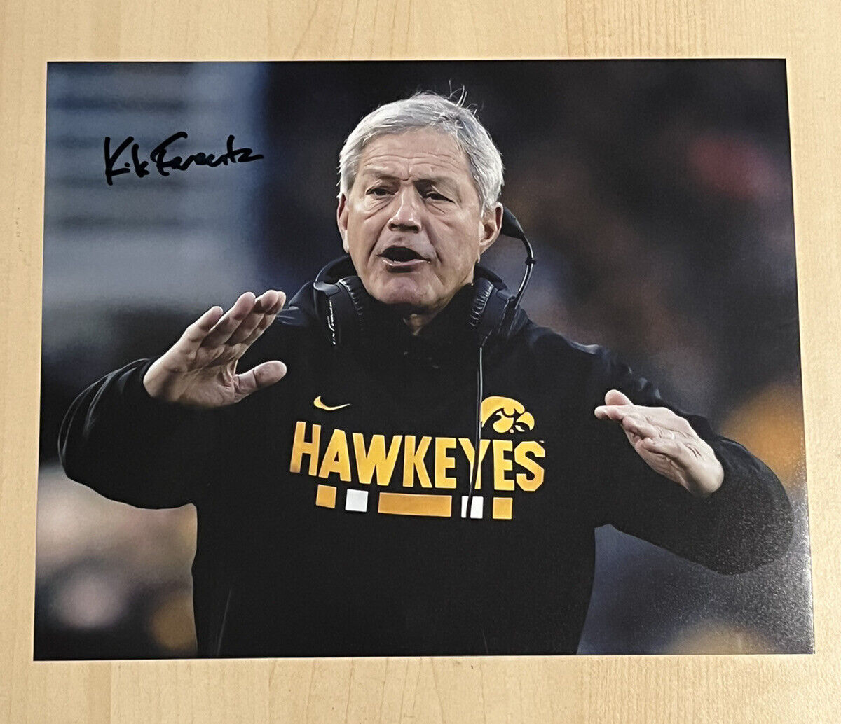 KIRK FERENTZ HAND SIGNED 8x10 Photo Poster painting IOWA HAWKEYES FOOTBALL HEAD COACH COA