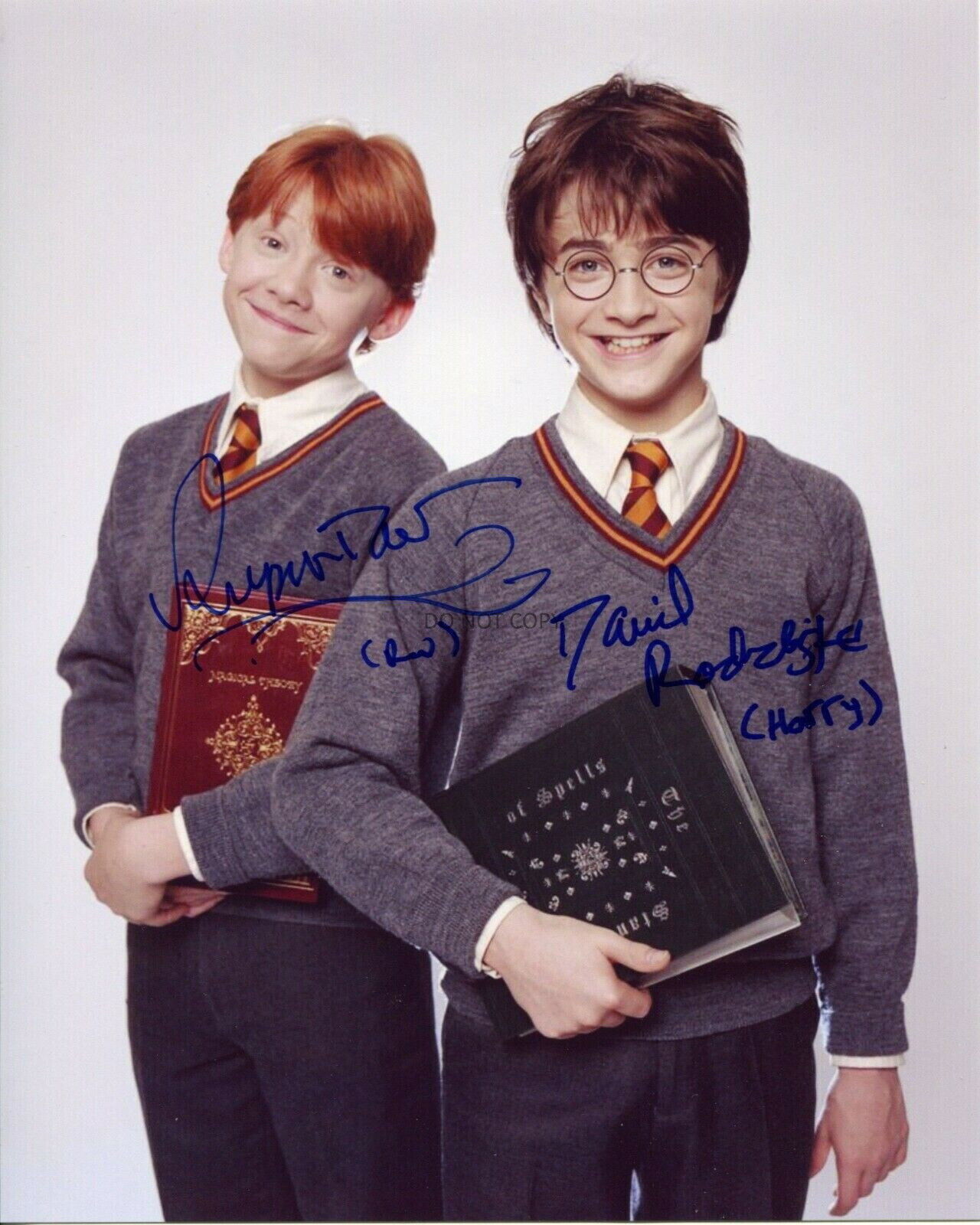 HARRY POTTER 8x10 Photo Poster painting cast signed by RUPERT GRINT and DANIEL RADCLIFFE REPRINT