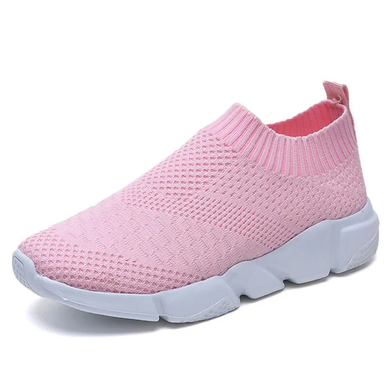 2020 Women Shoes Flat Plus Size Fashion Sock Sneakers Slip On Flat Shoes Women Loafers Walking Women Vulcanized Shoes Female