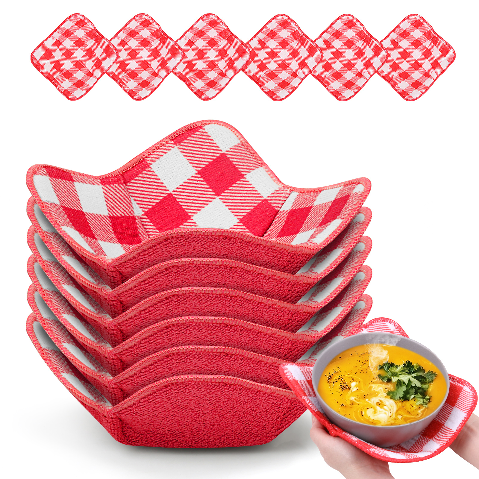

Buffalo Plaid Bowl Huggers Sponge and Microfiber Small Bowls Holde, 501 Original