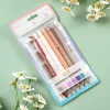 6PCS Matcha Blue Pink 0.5mm Black Gel Pen Set School Student Office Cute Stationery