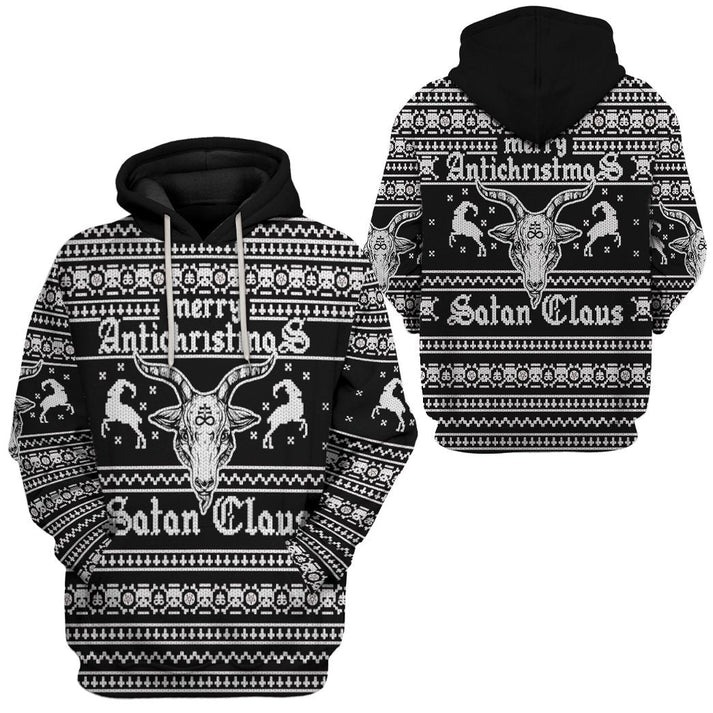 Unisex Black Ugly Christmas Sweaters 3D Print Hoodies