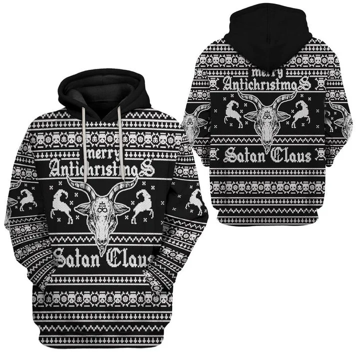 Unisex Black Ugly Christmas Sweaters 3D Print Hoodies