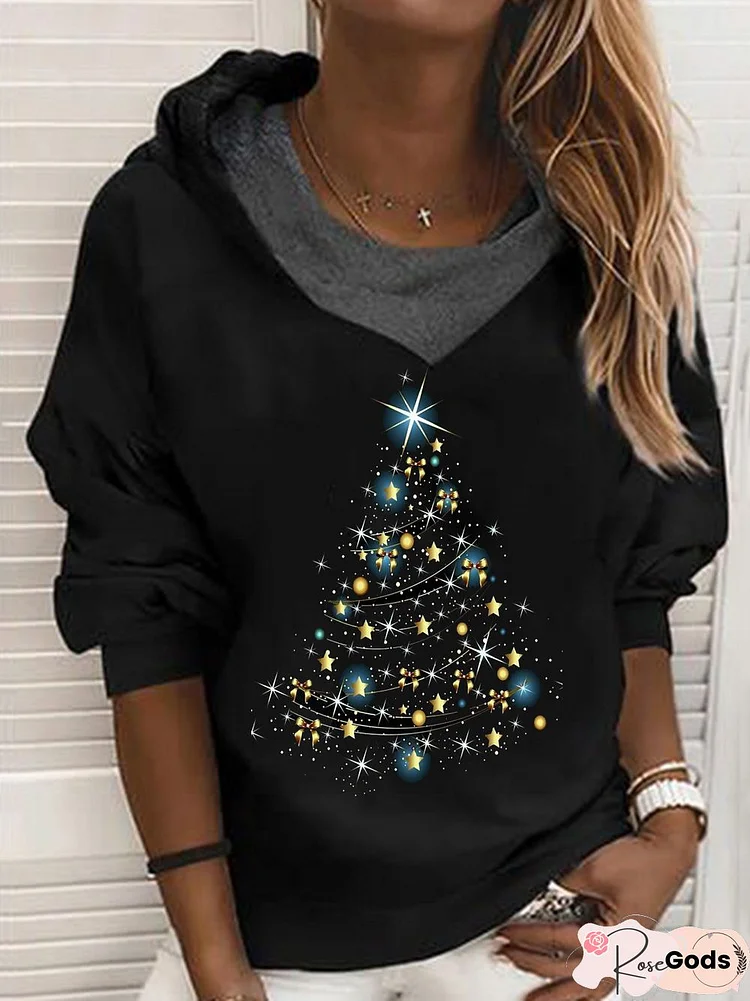 Christmas Hooded Geometric Casual Sweatshirts