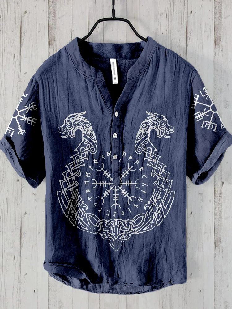 Comstylish Nordic Compass Viking Art Linen Blend Cozy Shirt