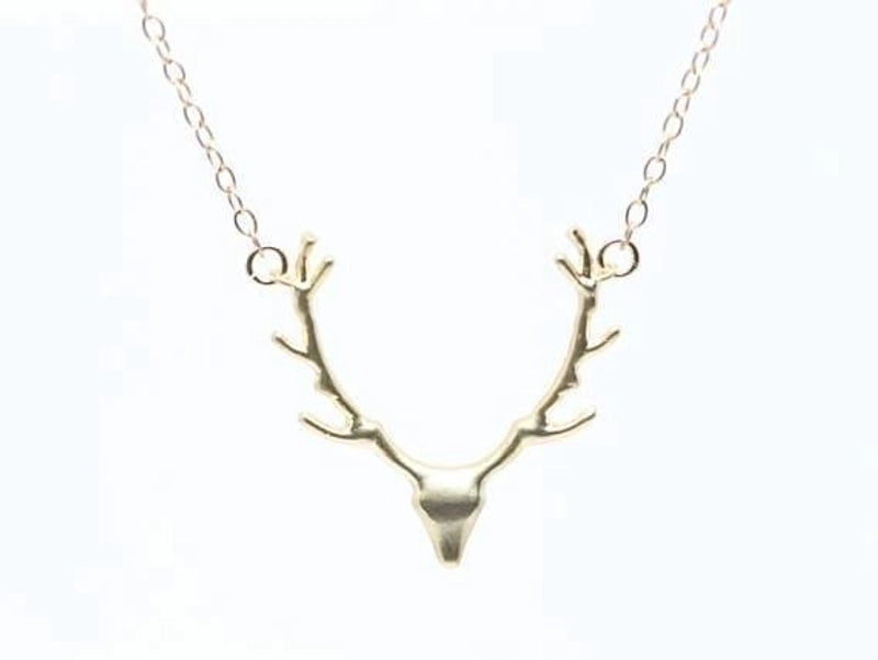 Simple  Necklace Christmas Elk Reindeer Pendant Necklace Female Clavicle Chain Fawn  Necklace