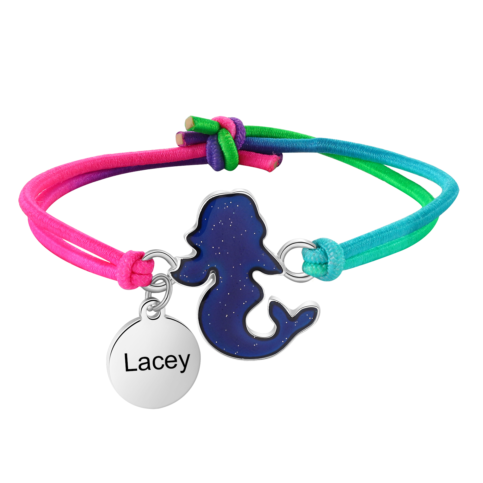 Custom 2 Names Bracelet Set 2 Pieces Hair Ties Back To School Gift for Girls Sisters Best Friends-Jessemade AU