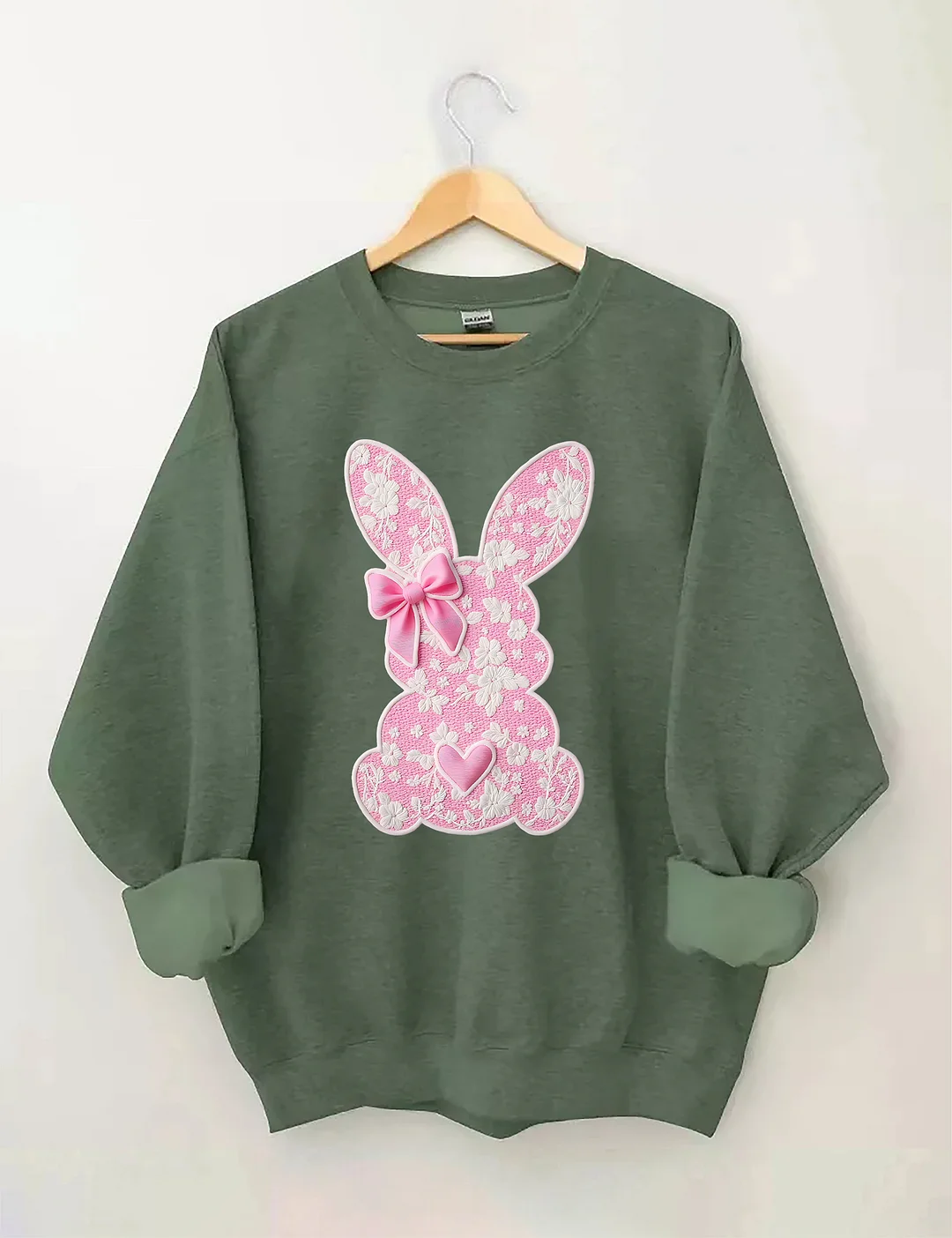 White Lace Bunny Coquette Bow Sweatshirt