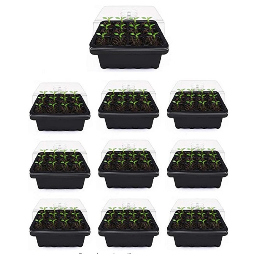 

Three-piece set of 12-hole seedling tray and large plug seeding and heat pr, 1pcs (black), 501 Original