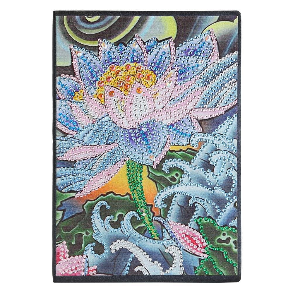 DIY Lotus Special Shaped Diamond Painting 50 Pages A5 Sketchbook Notebook