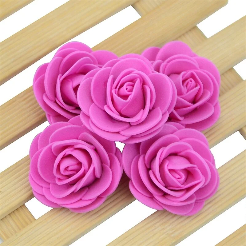 20PCS/lot 4cm Thicker Artificial PE Foam Rose Flower Heads  Wedding Home Decoration For DIY Handmade Flower Ball Party Supplies