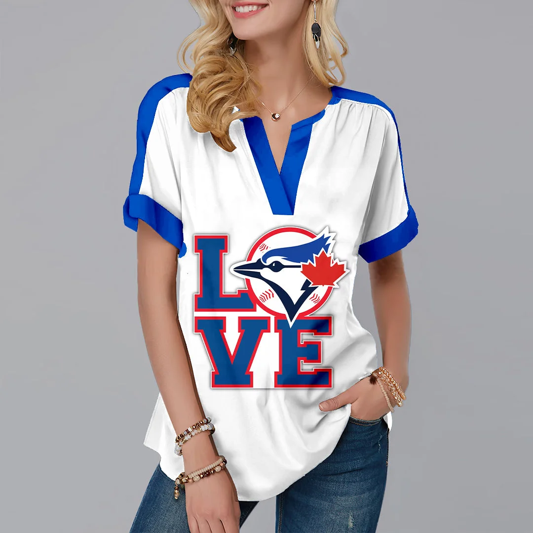 New Fashion Short Sleeve V Neck Shirt