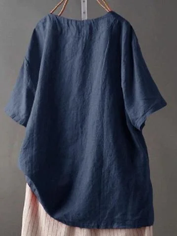 Solid Casual  Turn-down Collar Tops