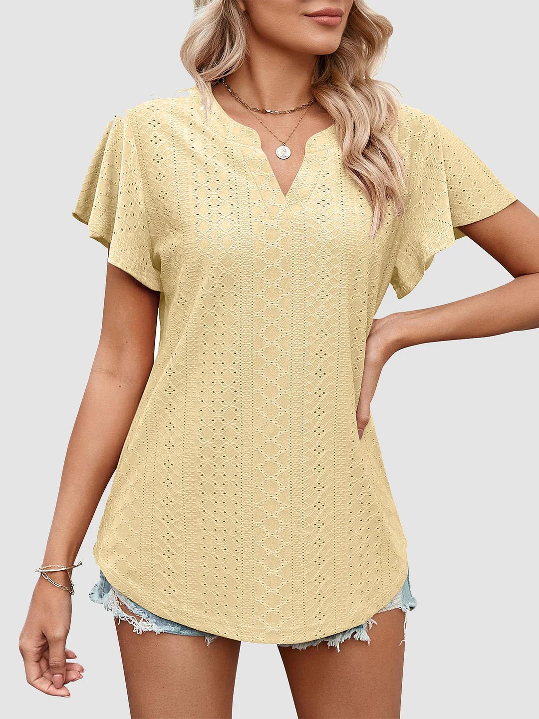 Women's Short Sleeve V-neck Graphic Tops