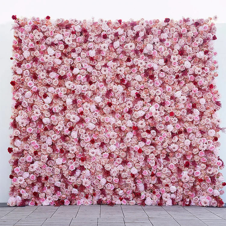 A8751 5D Rolling Up Cloth Flower Wall Floral Arrangement Wedding Backdrop Decor Prop