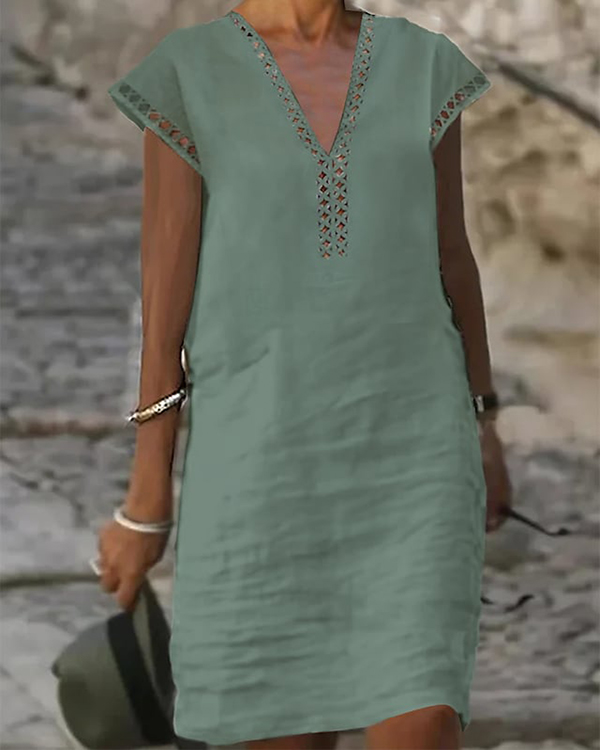 Long Cotton Lace Dress