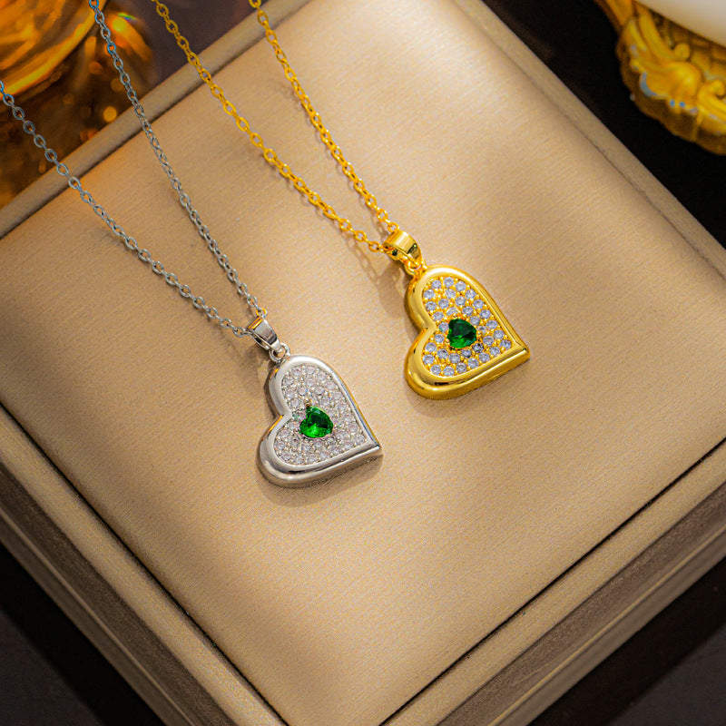 Versatile Heart Geometric Titanium Steel 18K Gold Plated Necklaces