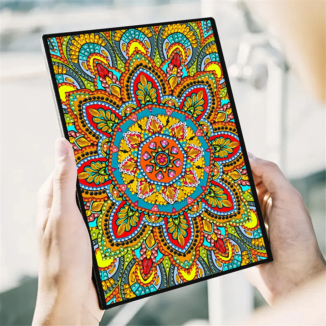 DIY Flower Diamond Painting Journals Notebooks 50 Pages A5 No Lines Special Shaped Diamond Art Kits for Beginners Craft Lovers and Artists (Mandala)