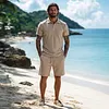 Men's Casual Vacation Polo Shirt And Shorts Set by Inlyline