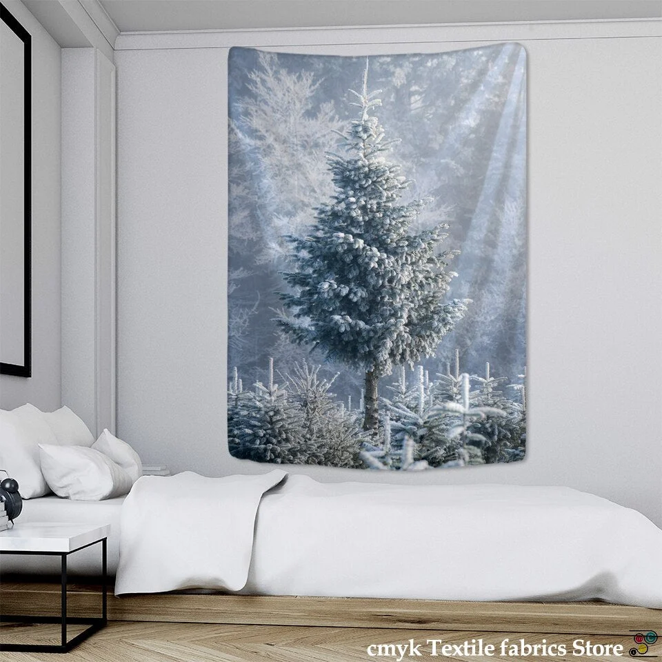 Christmas Tree Art Home Wall Hanging Tapestry Wall Ornamentation Christmas Wall Decor Home Decor Snow for Dorm Room Xmas