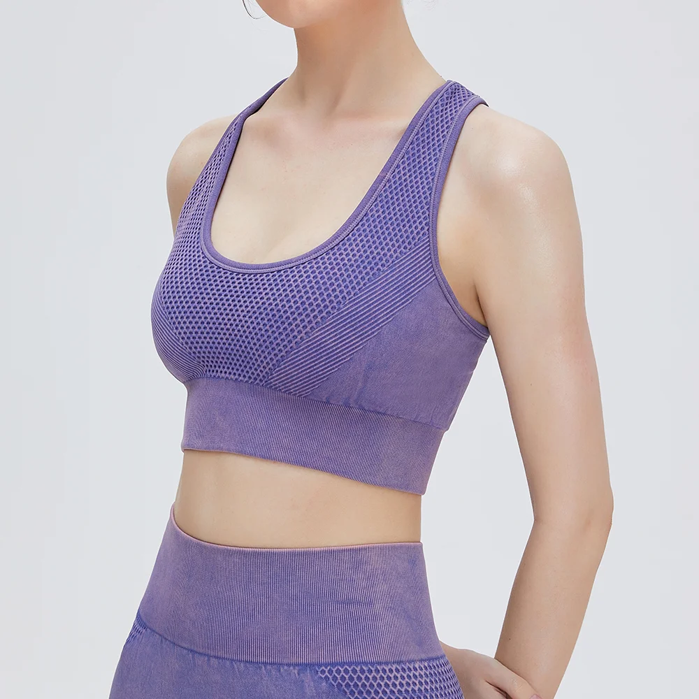 Denim purple shop vintage style sports bra at a great price on Hergymclothing