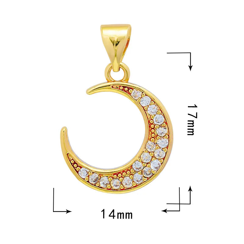 1 Piece 15.5*12mm 21 * 18mm Copper Zircon Moon Dragonfly Butterfly Pendant