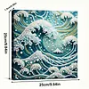 (25x25cm)DIY Wave Framed Handmade Pearl Painting Art Craft Kit Living Home Decor
