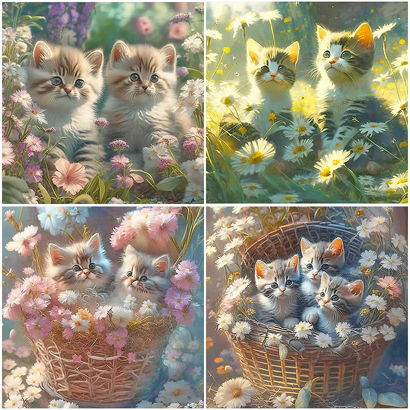 Diamond Painting - Cat and Flower – Figured'Art