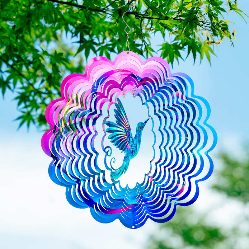 Tegooe Hummingbird 3D Metal Wind Spinner for Garden Patio Decor Tegooe
