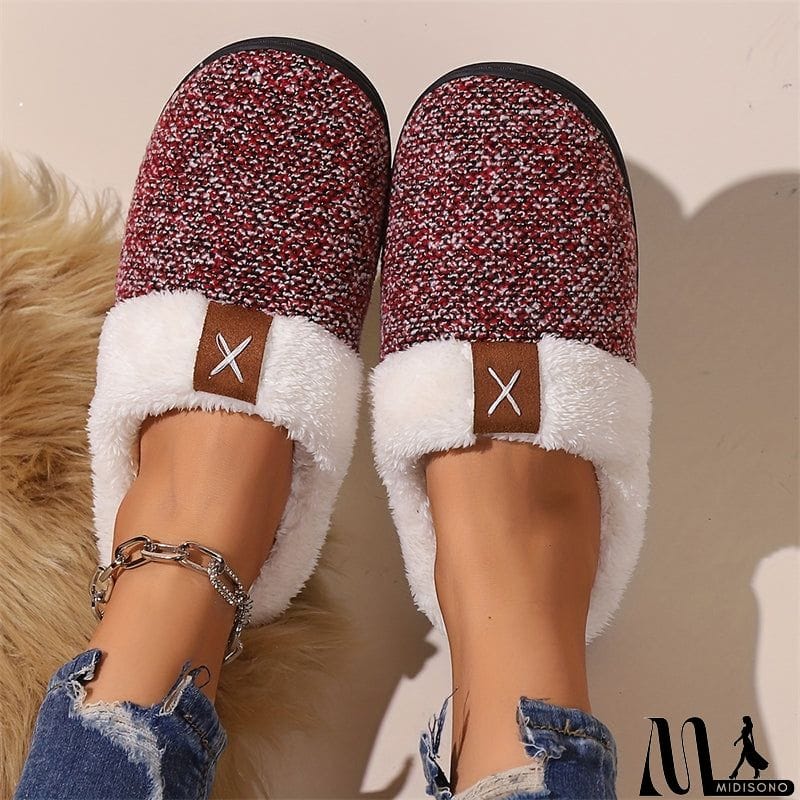 MidiSono - Comfortable Fleece Lined Home Slippers for Women Men