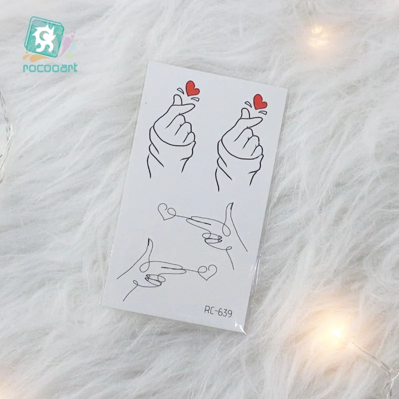 2020 Couple Temporary Tattoos Fashion Cool Body Art Beauty Makeup Valentine's Day Tattoo Waterproof Hand Fake Tatoo 10.5x6cm
