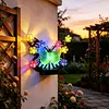 Solar-Powered Wall Lamp Painted Butterflies Decorative Light with Flower LED Waterproof Solar Ambient Landscape Light Hollow Out Wall Decoration Lights for Villa Garden Courtyard Decor