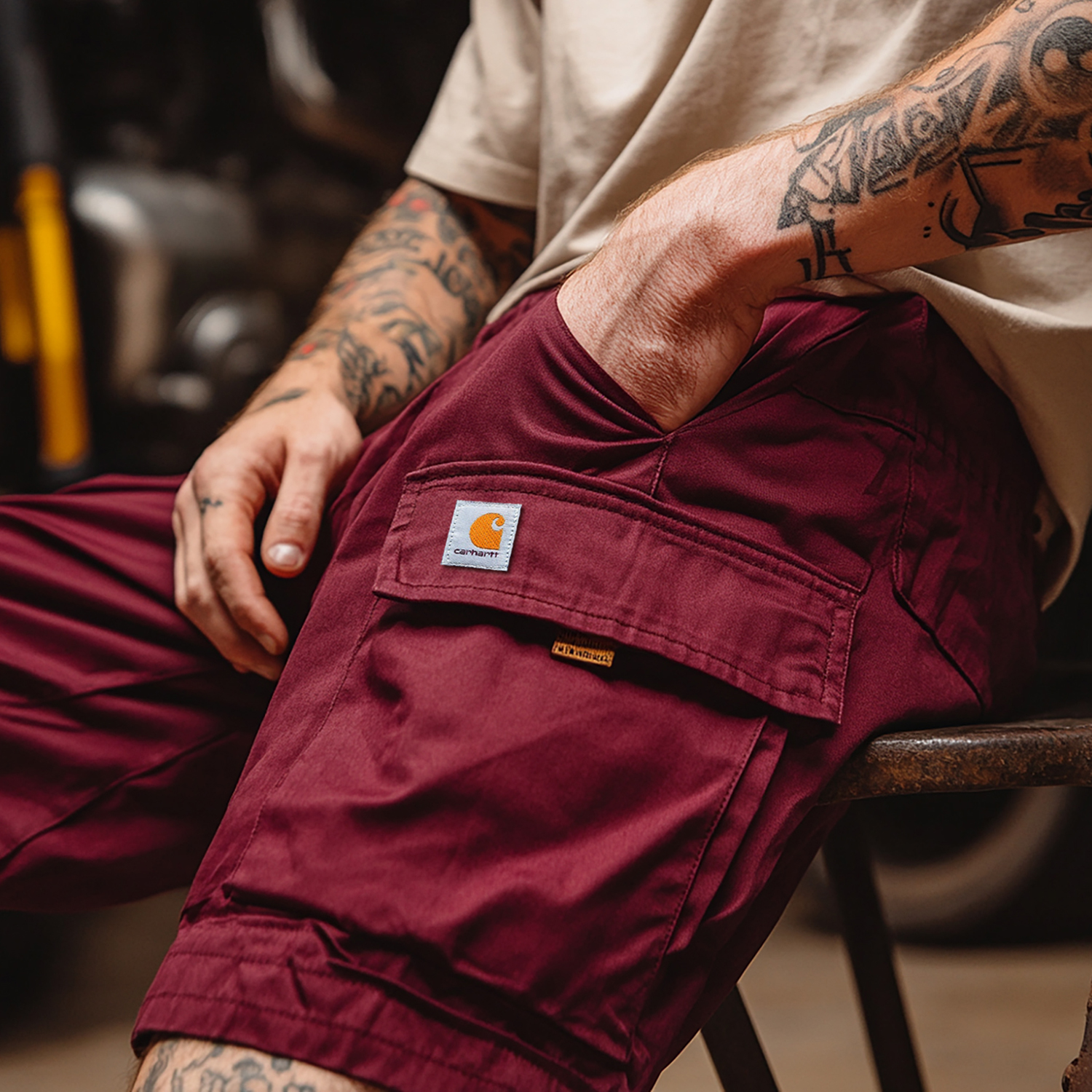 Men's Versatile Shorts Retro Lacquered Carpenter 5-point Shorts Daily Casual Shorts