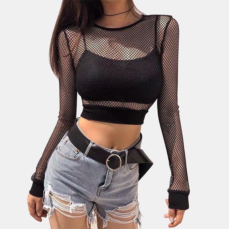 Cropped Mesh Top