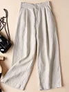 Cotton And Linen Wide-leg Casual Pants by Inlyline