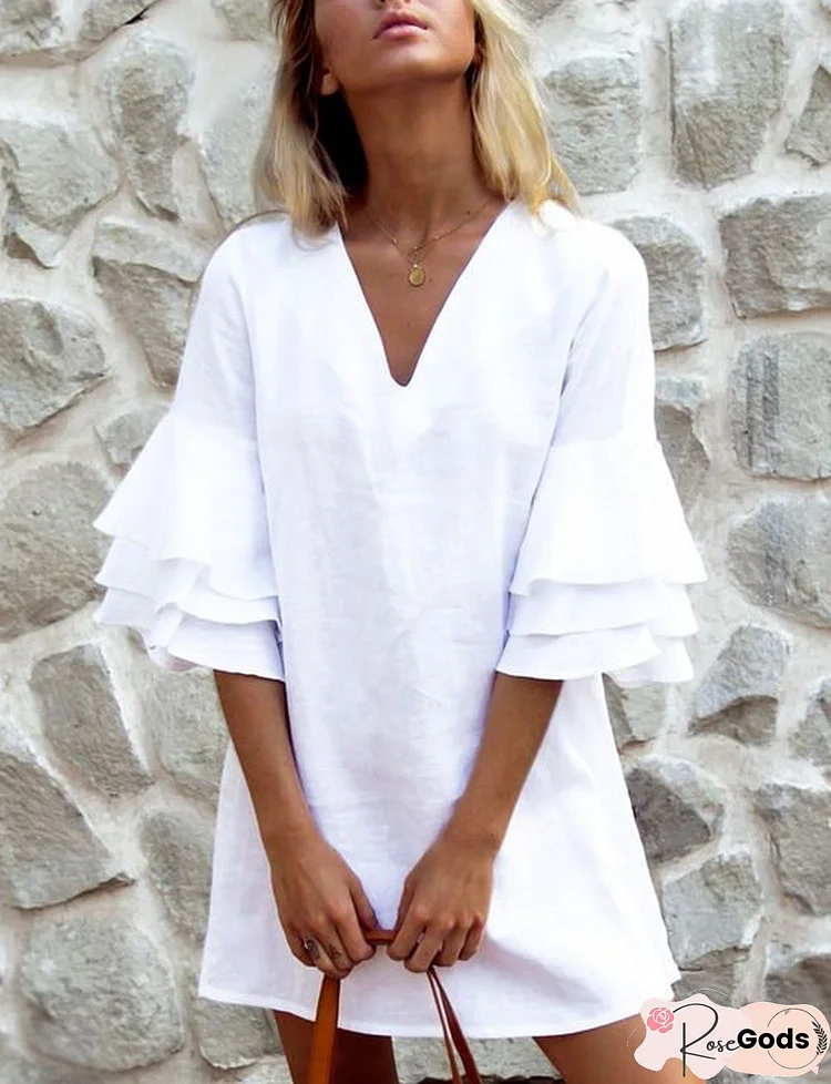 Casual Half Sleeve Vacation Dress