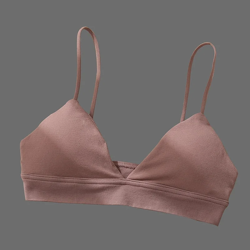 Women Wirefree Tank Top Intimates Sexy Crop Top Lingerie Seamless Push Up Brassiere Padded Female Backless Camisole for Girls